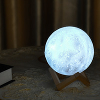 Décoration de chambre à coucher, lumière lunaire pour enfants, cadeaux, décorations, éclairage d'ambiance créatif pour chevet, impression 3D, lumière LED de nuit en forme de lune