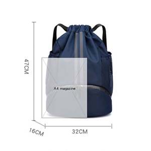Sac de sport à cordon de serrage pour le basket-ball, le football, avec poche de séparation sèche et humide, compartiment pour chaussures, sac de sport décontracté imperméable - Product Image 2