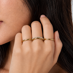 Pearl Triple-<b>Finger</b> <b>Ring</b> Stainless Steel Imitation Pearl 14K Gold Vacuum Plated Gold and Silver Color Jewelry - Product Image 5