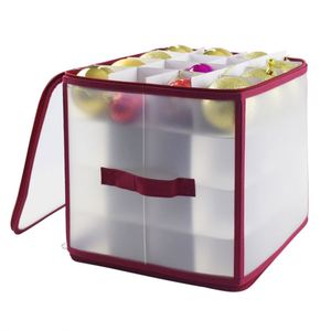 Offre Spéciale tissu pliable 64 ornements de vacances boîte de rangement de noël transparente avec fermeture éclair pour l'organisation de la maison - Product Image 3