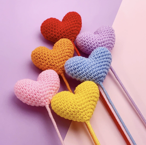 Hot Selling Handmade Cotton Fabric Classic Style Tulip <strong>Heart</strong> Shaped Flower Gift <strong>Craft</strong> Crochet <strong>for</strong> Lovers - Product Image 1