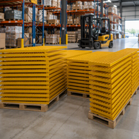 Grille en PRV (Plastique Renforcé de Fibres) Vert Jaune Bleu à Prix d'Usine pour Marches d'Escalier et Allées