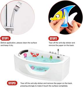 Xuri Trendy Fun salle de bain autocollants mignon dessin animé océan animaux poisson hippocampe facile <span class=keywords><strong>à</strong></span> <span class=keywords><strong>coller</strong></span> étanche pour la sécurité du bain - Product Image 5
