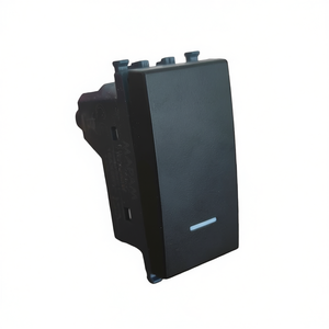 Interruptor Monopolar Negro con Luz Indicadora Compatible con Vimar Arke - Product Image 3