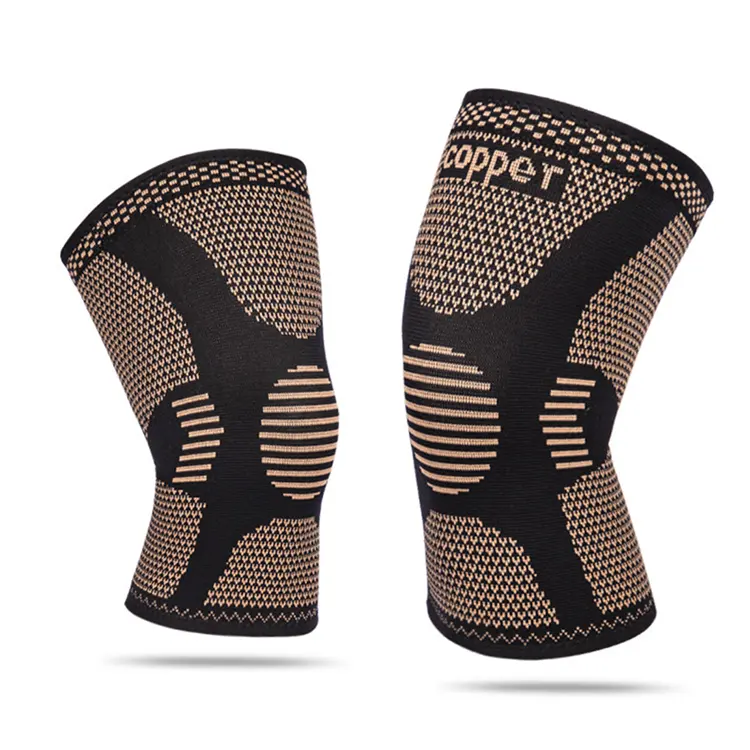 Customizable containing copper fiber copper ion sports fitness nylon knit knee pads,professional knee pads for arthritis