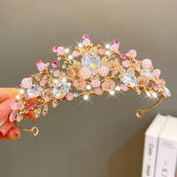 Bandeau en métal personnalisé en forme de couronne et de papillon pour princesse Accessoires de décoration pour gâteau d'anniversaire d'enfants de mariage de haute qualité