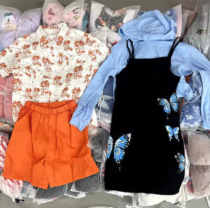 Ventes en gros d'usine, vêtements d'occasion pour enfants du Royaume-Uni, balles de vêtements en polysoie, robes, t-shirts, mélange en vrac - Product Image 1