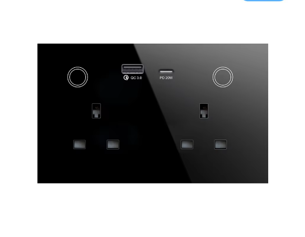 UK Standard Modern Smart Socket Wifi Graffiti Electrical Wall Socket 147 Type Zigbee Voice Alexa Double Pole Switch