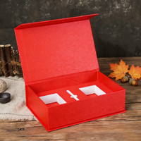 Boîte cadeau rigide de type livre, personnalisable, écologique, biodégradable, en papier tactile, matériaux recyclables, imperméable, haut de gamme