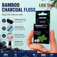Fil dentaire en charbon de bambou saveur noix de coco, fabriqué en usine, en boîte en papier écologique sans plastique