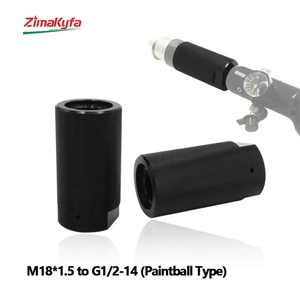 M18x1.5 Female G1/2-14 <b>Threads</b> Aluminum Alloy Black Adapter CO2 HPA Converter Regulator Valve Fittings 0.105kg OEM Customizable - Product Image 2