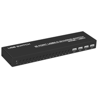 FJ-U1604 FJGEAR Commutateur USB manuel 16 ports (16 entrées, 4 sorties) – Boîtier de partage USB 2.0 pour 16 ordinateurs partageant 4 périphériques USB