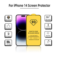 Protection d'écran en verre trempé 9D à couverture intégrale avec sérigraphie pour iPhone 17 16 15 14 Plus 13 12 11 Pro X XR XS Max - Verre trempé