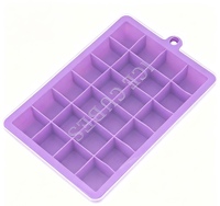 Bac à glaçons en silicone, moule à glace avec couvercle, bac à glaçons 24 cavités, fabricant de glaçons, moule à glace pour cuisine et bar
