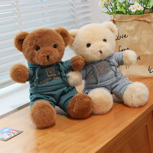Set di Orsacchiotti di Peluche alla Moda con Abiti <span class=keywords><strong>Colorati</strong></span>, Morbidi <span class=keywords><strong>Orsetti</strong></span> Imbottiti con Felpe Stampate, Giocattoli in Peluche - Product Image 3