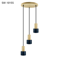 Lampe suspendue LED E27 moderne pour intérieur, style rustique, en bois sculpté, avec variateur d'intensité E26