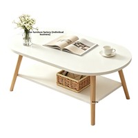 Table à thé ovale minimaliste à 2 niveaux en marbre pour petite cour, table de balcon à plateau elliptique, meuble plat et portable