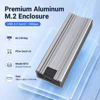 Boîtier SSD M.2 double protocole sans outil, 10 Gbit/s USB 3.2 Gen2, en aluminium, NVMe SATA, boîtier externe portable pour disque dur