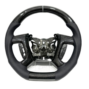 Volant en fibre de carbone noir pour Chevrolet Silverado avec cuir perforé pour Chevrolet Accessoires de voiture personnalisables Hot - Product Image 1