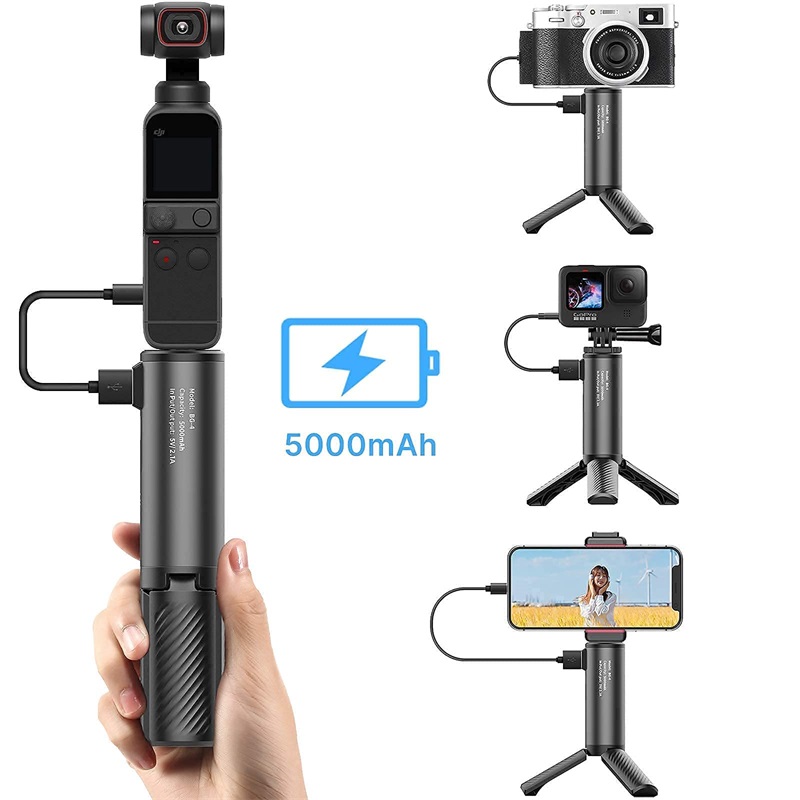 Fotopro X-POD Treppiede Da Tavolo Con Power Bank 3200mAh | Supporto Per Smartphone E GoPro Con Lampada LED