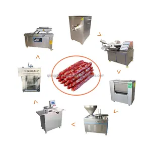 304 Stainless Steel Mortadella Pork Chicken Sausage Make Machine Complete Salami Sausage Making Production Line Price For Sale