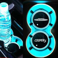 Porte-gobelet à LED pour voiture Tapis de protection Patte de chien Lumières LED RVB Dessous de verre pour voiture Accessoires Décoration intérieure Lumière d'ambiance-Univers