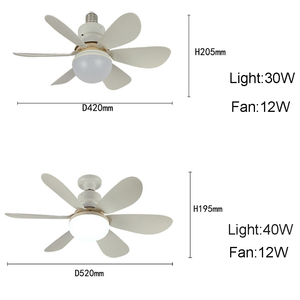 E26 E27 Decken ventilator leuchten mit Ferns ch raube Decken ventilator leuchte mit 6 Flügeln und 3 Geschwindigkeiten Kleiner Decken ventilator 2 In I Light - Product Image 6