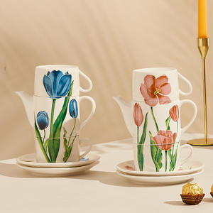 Juego de Té de Cerámica Pequeño y Elegante, Diseño Tulip Goddess Festival, con Taza de Cerámica para Ceremonia - Product Image 4