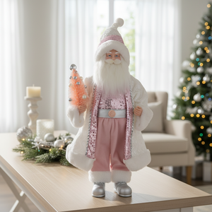 Statue du Père Noël, poupée nordique du Père Noël, décoration élégante en tissu pour la maison, style français, figurine de Noël, ornement de table pour les fêtes - Product Image 2