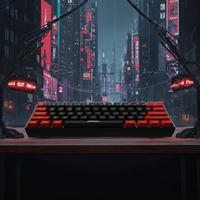 JEDEL KL69 RGB 61 touches clavier de jeu d'éclairage arc-en-ciel mécanique toutes les touches interface anti-fantôme de type C