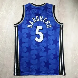 قميص كرة السلة جديد من Magic Johnson Jersey للرجال مخصص للبيع بالجملة 2023/24 بجودة عالية محكم الغلق من الحرارة