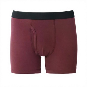 Men's Sustainable Cotton Antibacterial Breathable Underwear Logo Waist Knitted Elastic Waist for Adults Cotton/Spandex <b>Boxer</b> - Product Image 5