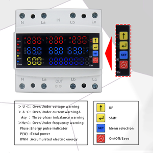 QJC dijital ekran çok fonksiyonlu koruyucular, çok fonksiyonlu kılavuz gerilim ampermetre Volt Amp Watt metre elektrik test cihazı - Product Image 4