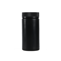 Flacon en plastique HDPE noir de 100 ml, 150 ml, 200 ml, 250 ml, pour pilules, poudre de protéines, avec bouchon à déchirer, récipient pour suppléments vitaminiques, personnalisable