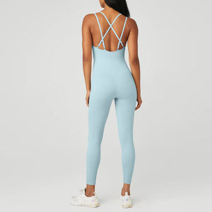 OEM nouvelle combinaison une pièce solide combinaison de sport personnalisée avec <span class=keywords><strong>ceinture</strong></span> croisée top ventes vêtements de fitness et de gym pour femmes vêtements de sport pour le yoga - Product Image 6