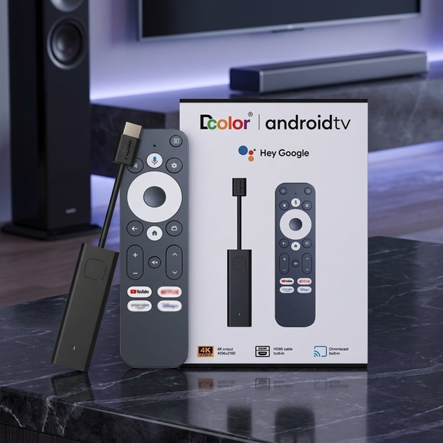 Dcolor GD1 Customizable Android TV Stick 4K 4 Quad 64bit Google Certified Dual WiFi H.265 Smart UK/US/EU OEM/ODM