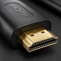 Câble adaptateur mâle-mâle en PVC plaqué or 24K 4K 100/120Hz pour ordinateur et téléviseur HD avec connectivité audio-vidéo haut de gamme