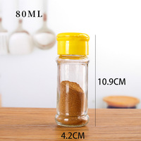 Vente en gros de haute qualité 80ml 100ml petit pot à épices en verre transparent avec couvercles pots à épices en verre