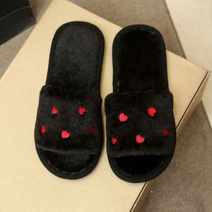 Women's Winter Plush <b>Slides</b> Washable Fluffy <b>Slippers</b> Valentine's Day Home <b>Slipper</b> Warm Love Heart Decor <b>Slippers</b> - Product Image 6