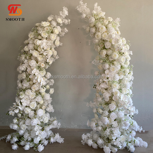 SMOOTH <b>White</b> Colors <b>Artificial</b> Flower Arch Portable Small Heart flower Stand for Wedding Party Ceremony Stage Decoration - Product Image 5