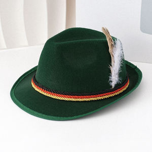 Sombrero Fedora Marrón Oscuro Decorado con Plumas Artificiales, Sombrero Festivo Unisex para Fiestas, Transpirable, Tejido con Fibra Modal, para las Cuatro Estaciones - Product Image 1