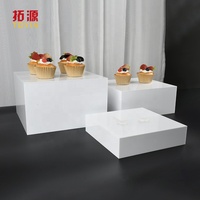 Acrylique PMMA blanc pour ensemble de présentoirs en cubes pour tables carrées avec logo personnalisé - Marque TOYIN