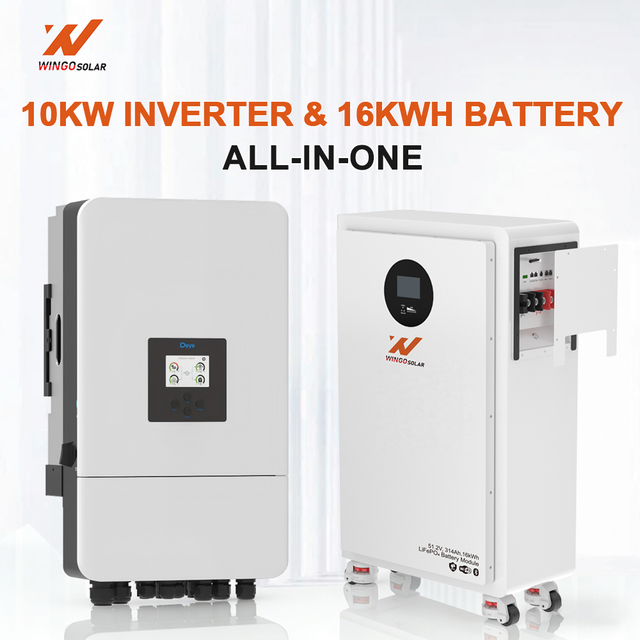 Deye Stock Solar Energy Storage System 10kW 16kWh Three Phase Inverter IP65 LiFePO4 Hybrid Grid AC Lithium Battery ESS