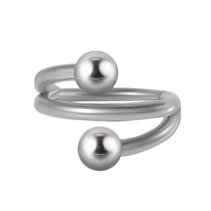 Piercing de cartílago de titanio ASTM F136 con anillo de nariz cerrado curvado, bola pavimentada con circonita y diseño de gota de agua de tres capas marquise - Product Image 6