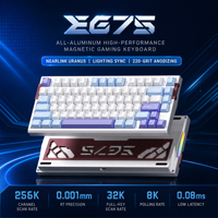 Clavier mécanique de jeu programmable EG75 à interrupteurs magnétiques, 75 touches, en alliage d'aluminium, rétroéclairage RGB, étanche, USB pour ordinateur de bureau