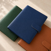 Carnet de budget en cuir gaufré noir/doré/argenté à 6 anneaux, coffret cadeau disponible – Meilleure vente