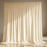 Rideaux de fond rose 3m x 3m en polyester et soie de lait pour décoration de scène événementielle, draperie de mariage avec passe-tiges - Vente en gros