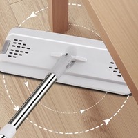 Vadrouille nettoyante pour sols, sans lavage à la main, rotative à 360 °, épurateur de sol élargi, ménage, séparation sèche et humide, vadrouille plate avec seau