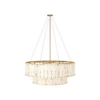 Lustre rond en albâtre Arica Lustre d'escalier avec plusieurs pendentifs pour la maison Villa Hôtel Bureau Salon