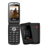 Téléphone intelligent à clapet 4G pour seniors avec clavier, SOS, double SIM, 1000 mAh, 0,08 MP, police grande taille, Wifi/GPS/Facebook/WhatsApp